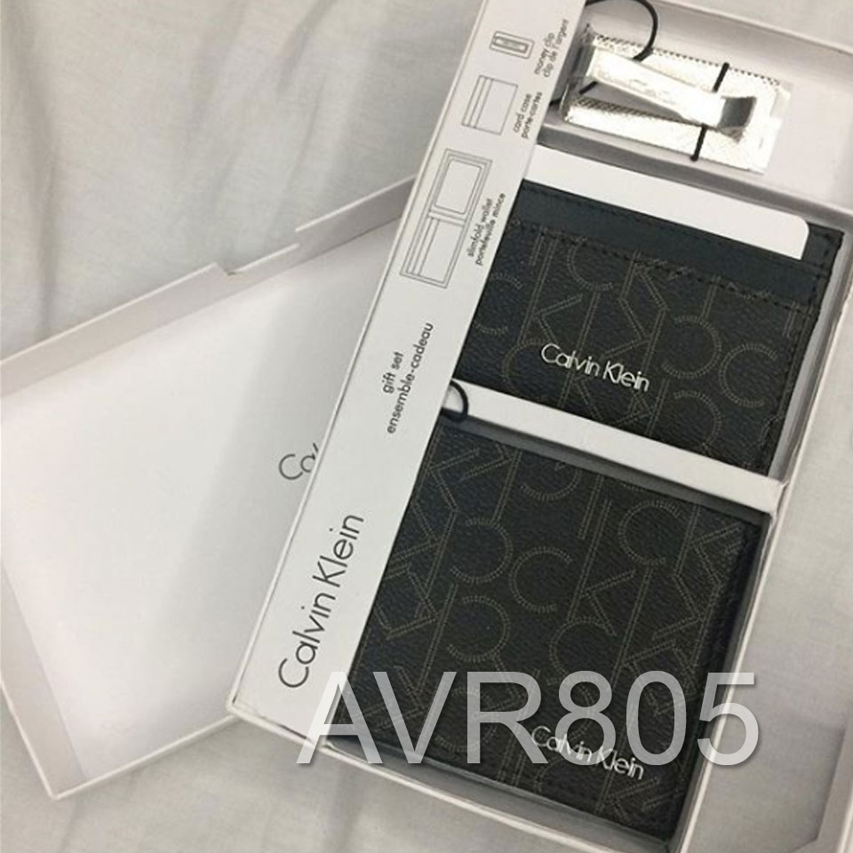 Calvin Klein Leather Set (Wallet, Card Holder & Money Clip) Brown Monogram Brand New – Porto Di ...